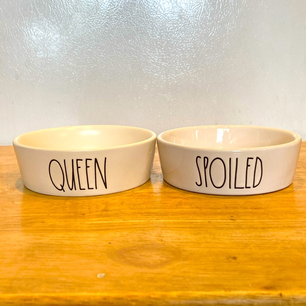 Rae Dunn Pet Food/Water Bowls